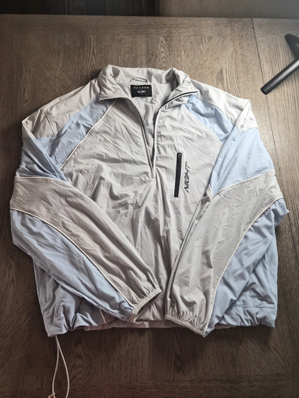 PacSun Light Gray and Pale Blue Colorblock Windbreaker